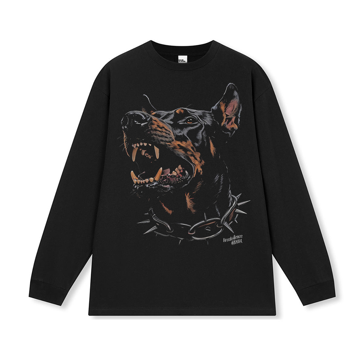Vintage T-shirts Printed Short Sleeve T-Shirt Hellhound Washed Old Cotton