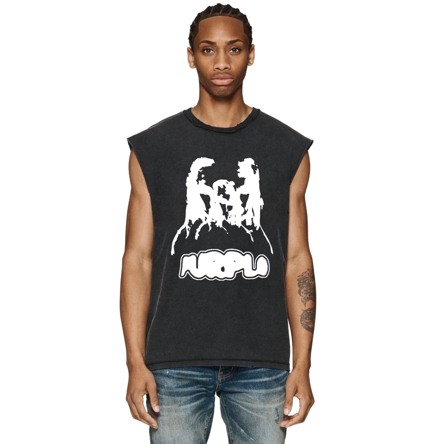 Purple Brand Distressed Tank T Shirts Distressed Sleeveless T-shirt Vest