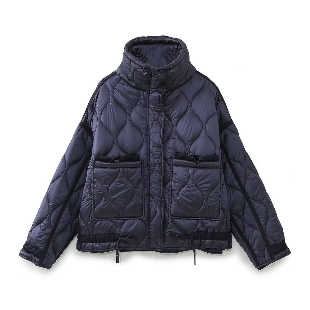 Women Cotton Coat Fashion Casual Stand Collar Coat