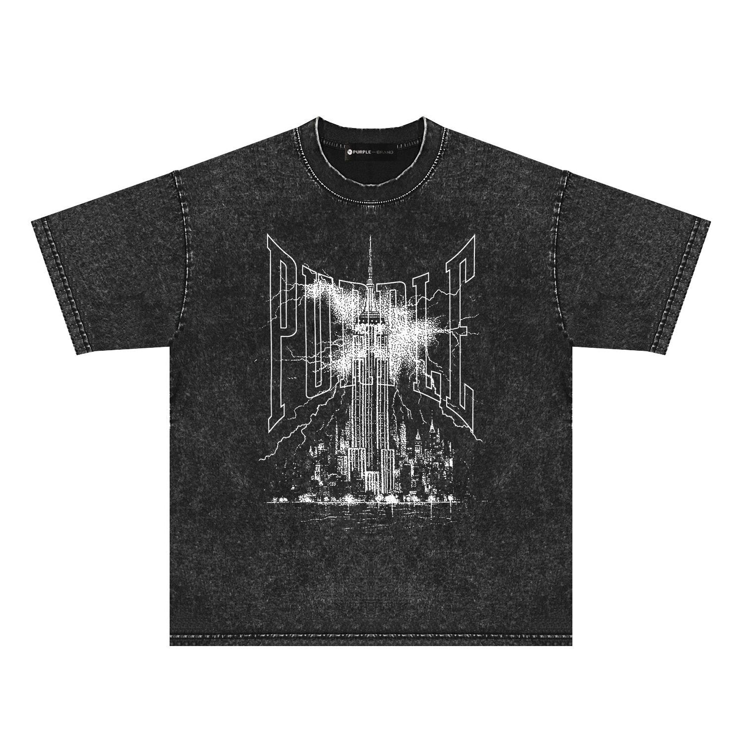 Purple Brand Distressed T Shirts Short Sleeve