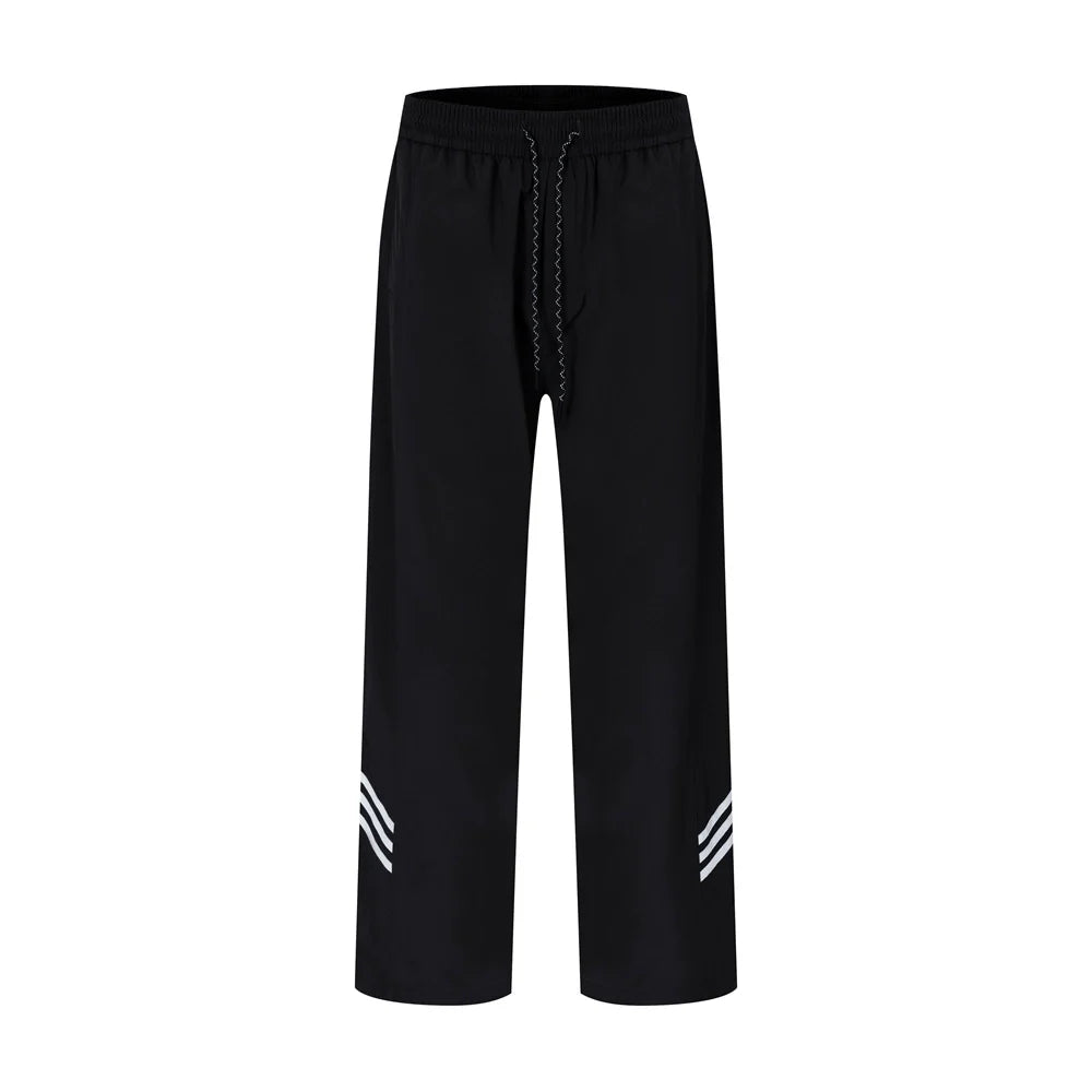 Men Sweatpants Mechanical Style Tactical Pants Men's Striped Straight Loose Sports and Leisure Trousers