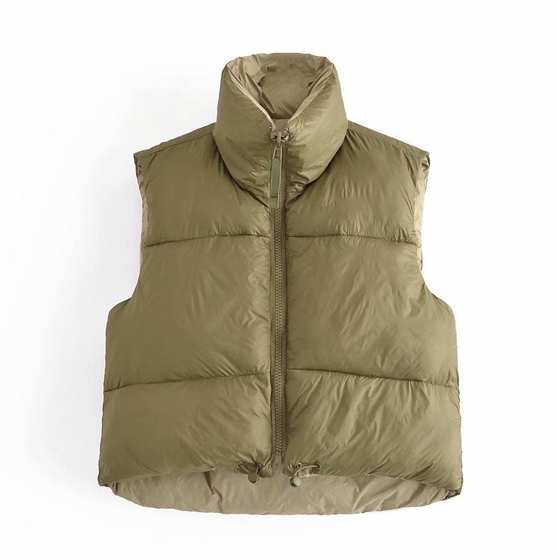 Women Cotton Coat Vest Zipper
