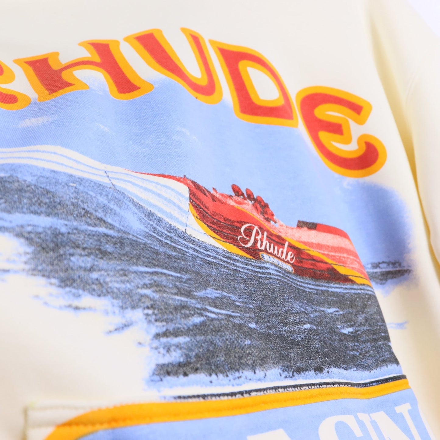 Rhude Hoodie Speedboat Plaid Sleeve Vintage Printed Hooded Sweater Jacket