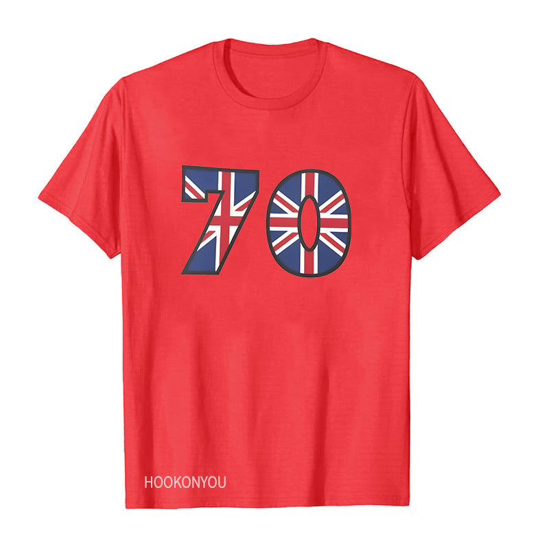Inspired by Queen's Platinum Jubilee 2022 Elizabeth 70 Years T-shirt Printed round Neck Short Sleeve