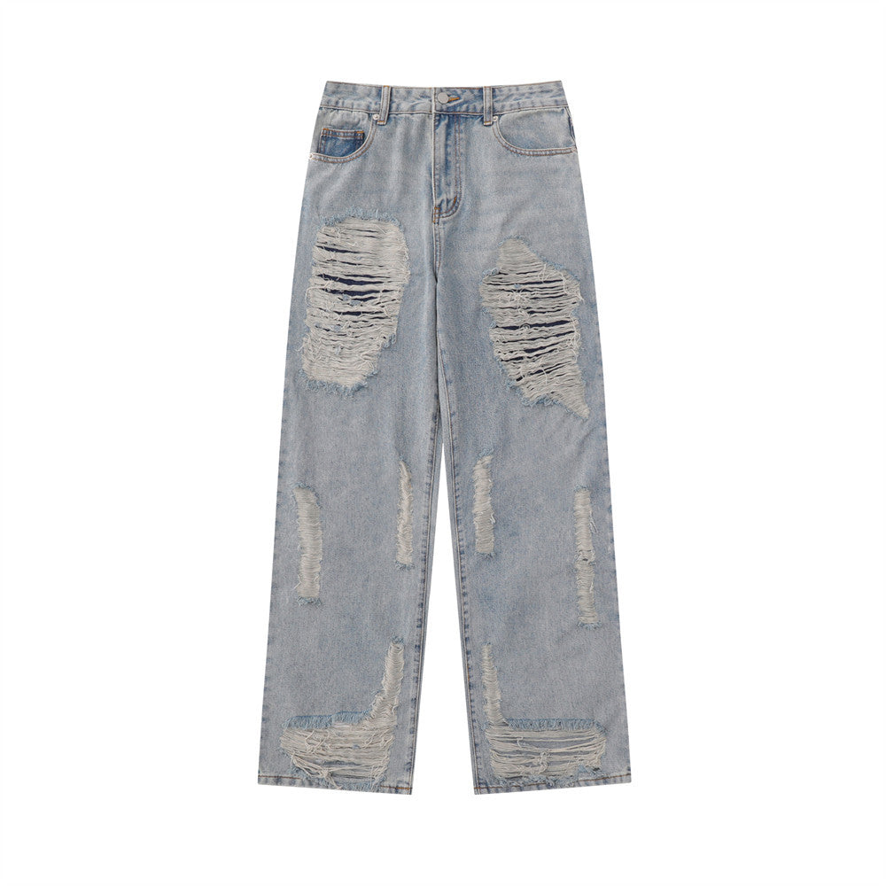 Men Jeans with holes and loose fit