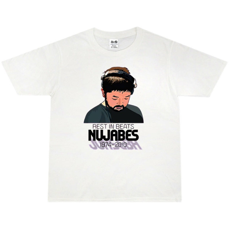 Rock Star T Shirt Nujabes Printed T-shirt Short Sleeve Loose Men and Women