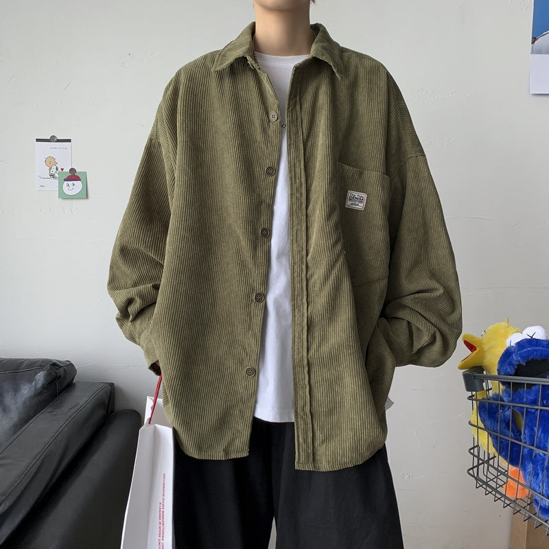Men's Shirts Corduroy Shirt Summer Thin