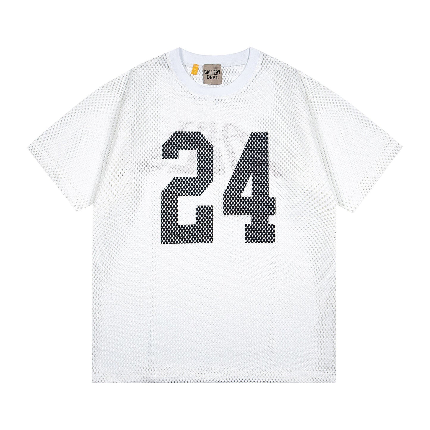 Gallery Dept T-Shirt Alphabet Print Hollow Mesh Short Sleeve T-Shirt