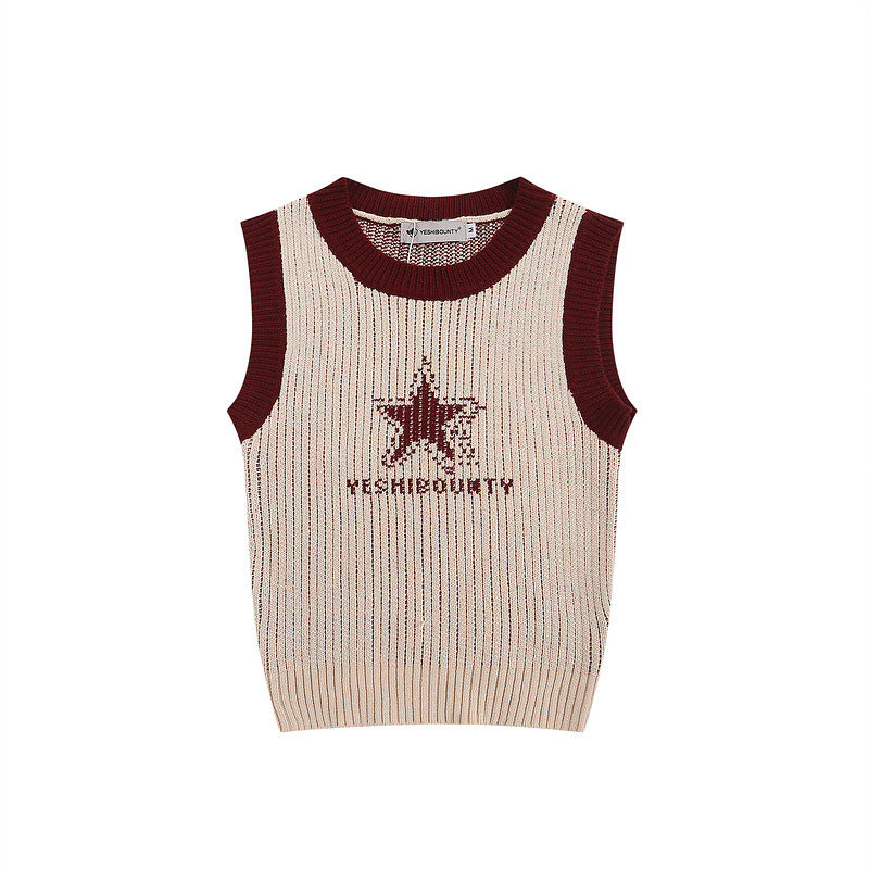 Women Vest XINGX Contrast Color Vest