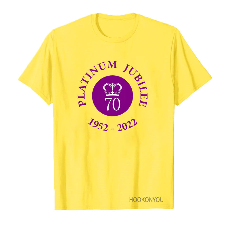 Inspired by Queen's Platinum Jubilee 2022 Elizabeth 70 Years T-Shirt Graphic Print Crew Neck