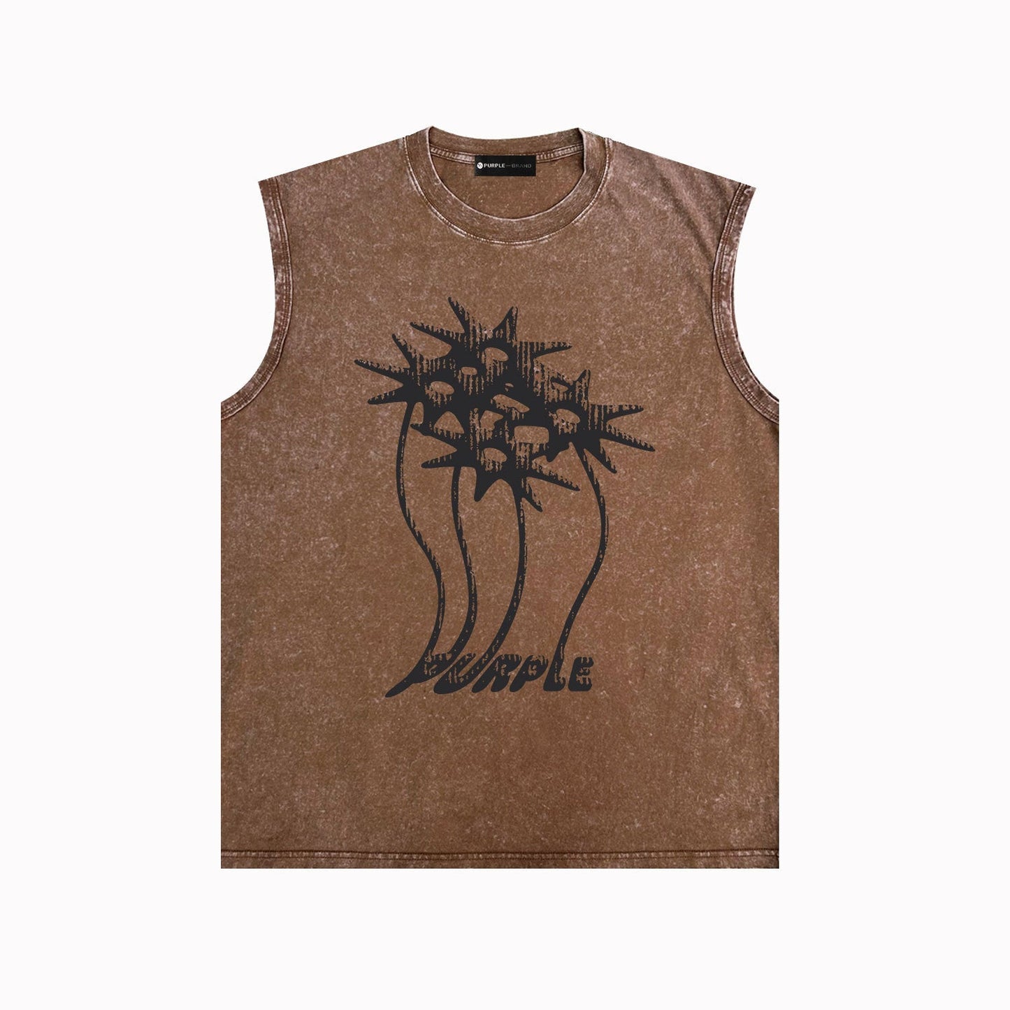 Purple Brand Distressed Tank T Shirts Distressed Sleeveless T-shirt Vest
