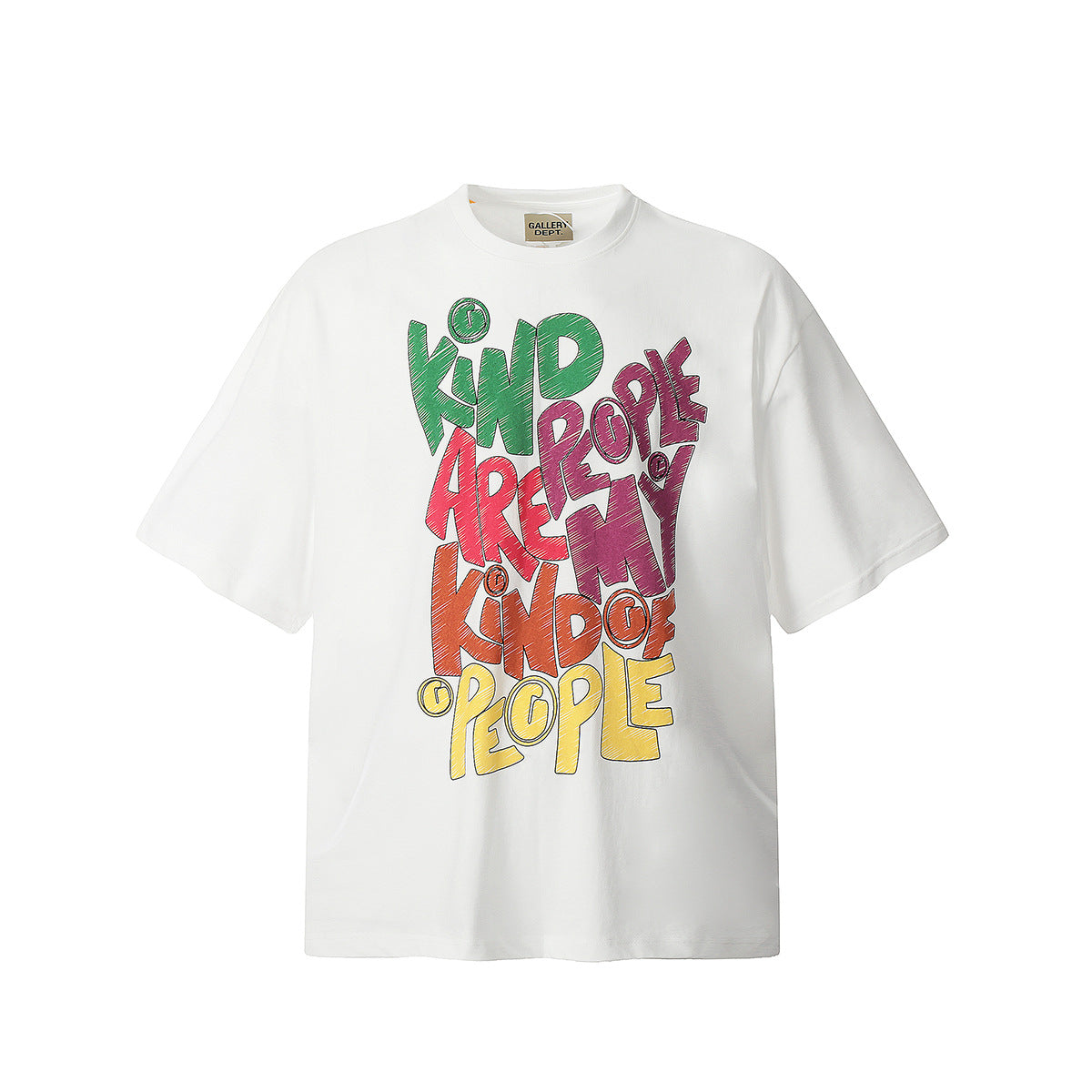 Unisex T-Shirts GALLERY DEPT Hand-painted Color Letter Print Loose T-shirt