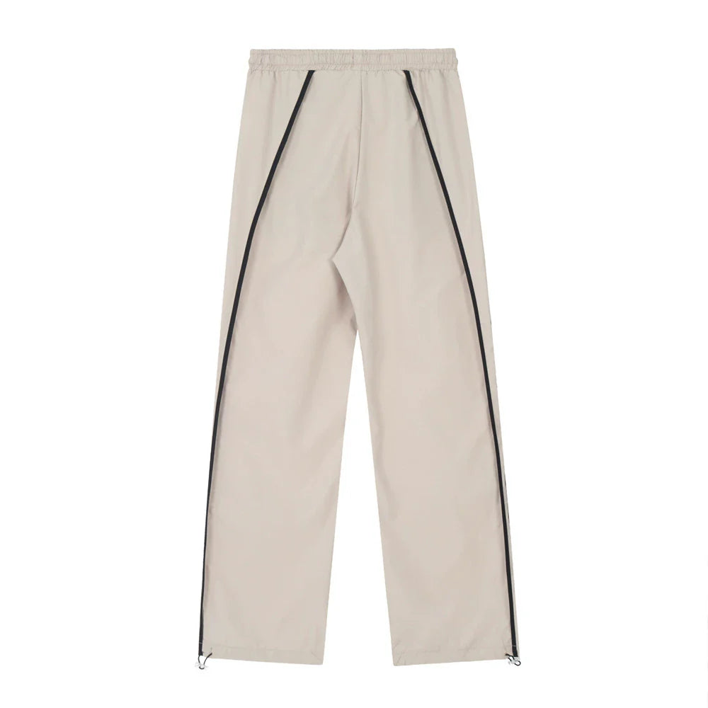 Men Sweatpants Pleated Stitching Exercise Casual Pants Loose Drawstring Ankle Banded Pants