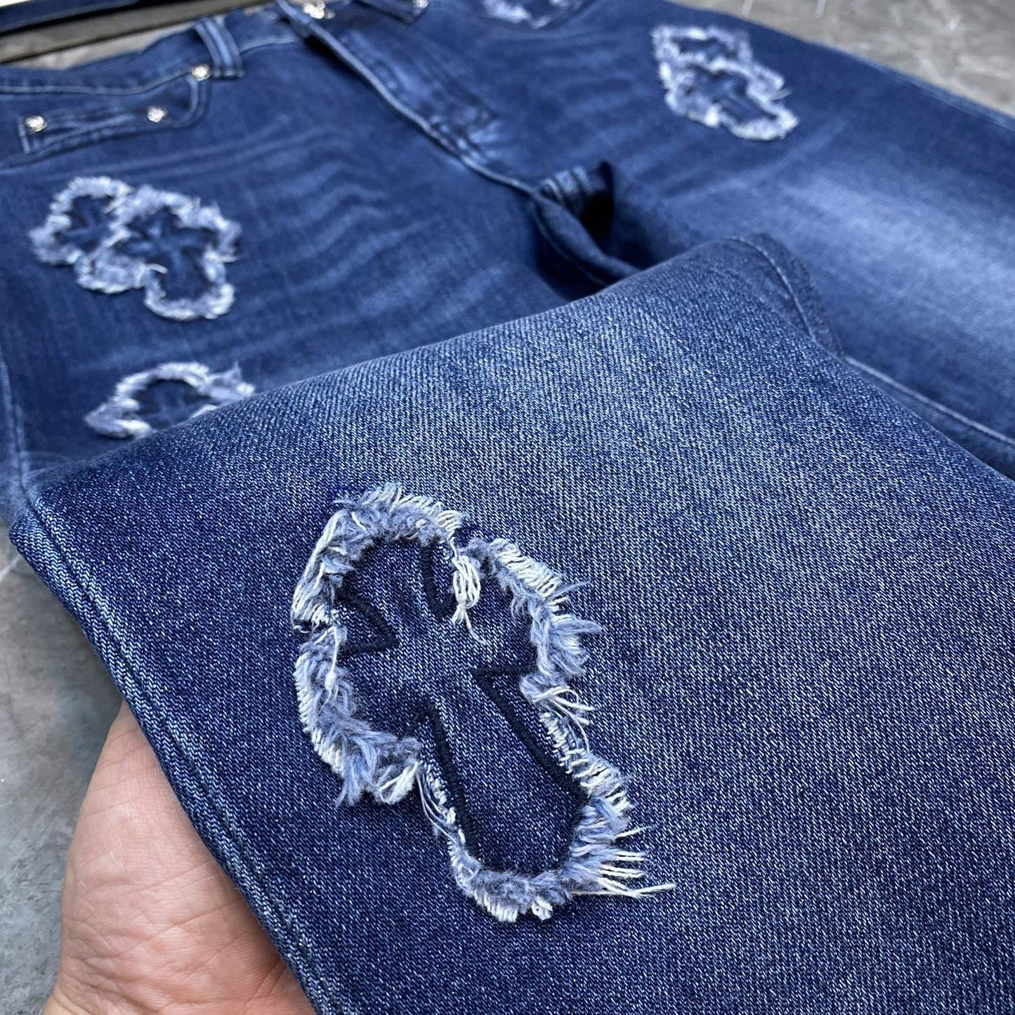 CHH Chrome Hearts Jeans Unisex Casual Loose Jeans