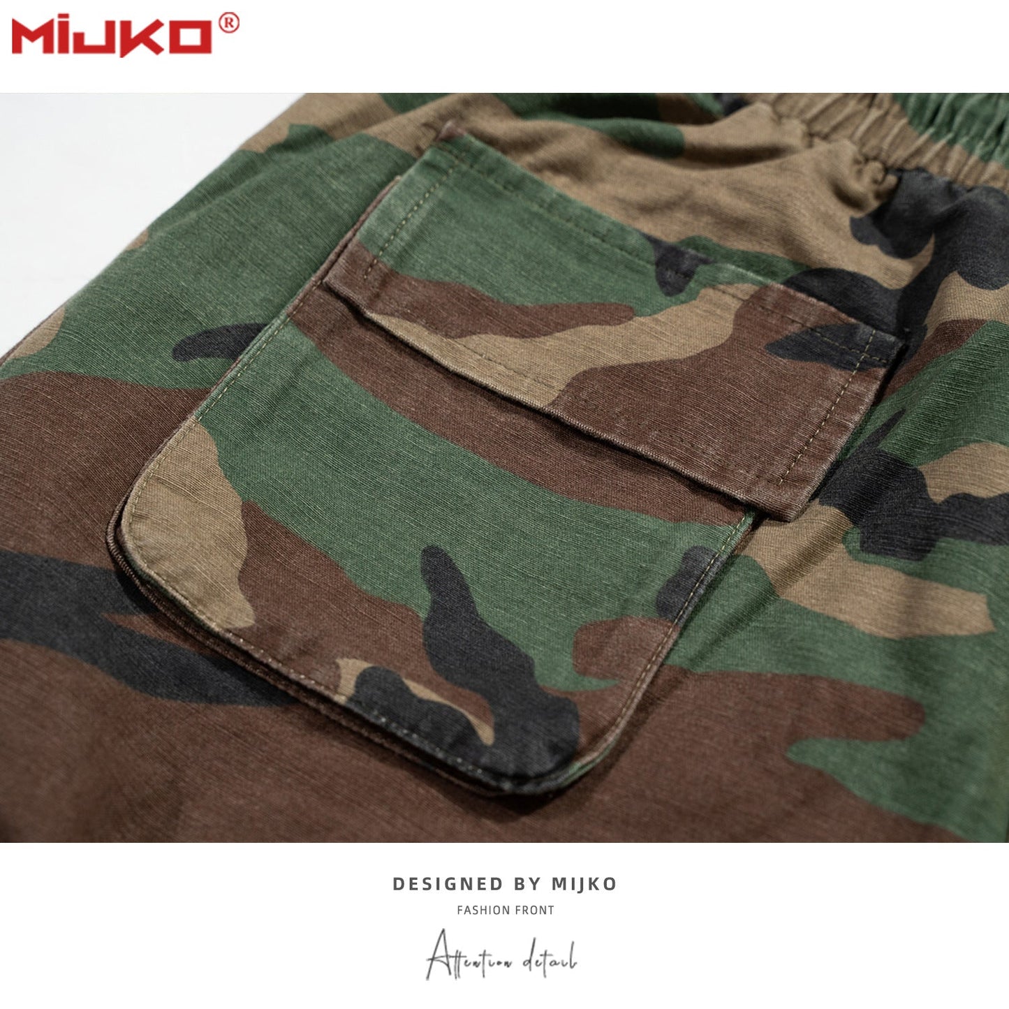 MIJKO Mens Shorts Camouflage Multi-bag Casual Unisex Shorts