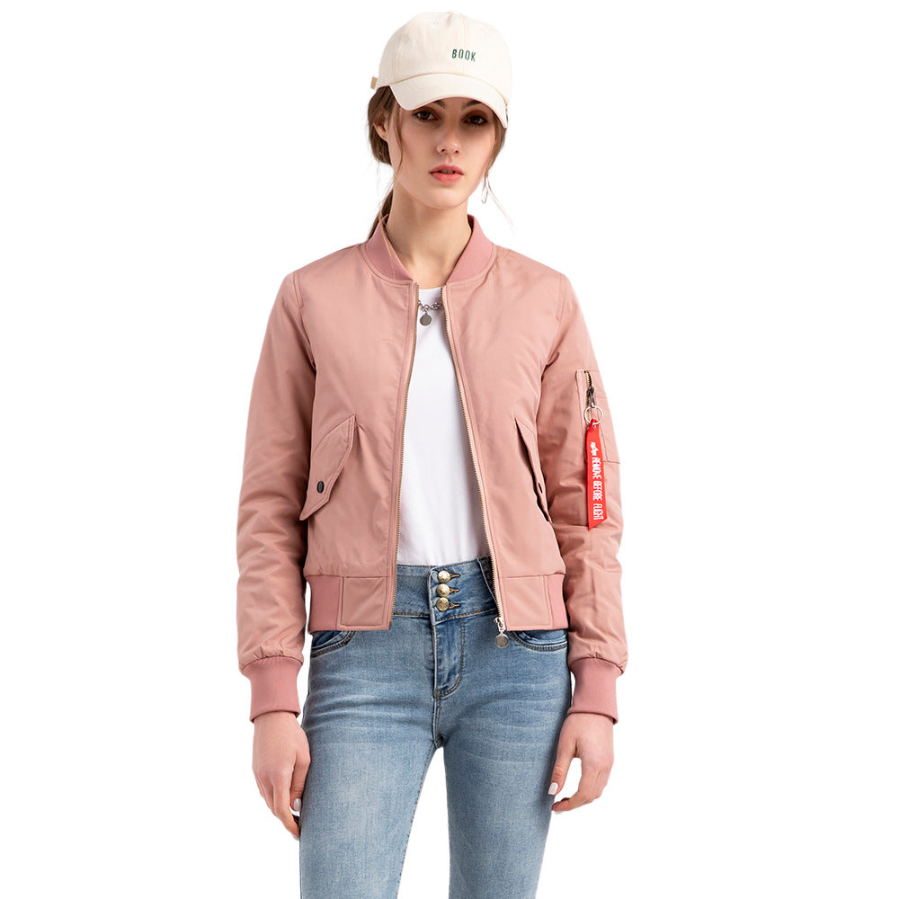 Women Trench Coat Bomber Jacket Women Baseball Jacket Spring and Autumn Flight Suit Long Sleeve Coat