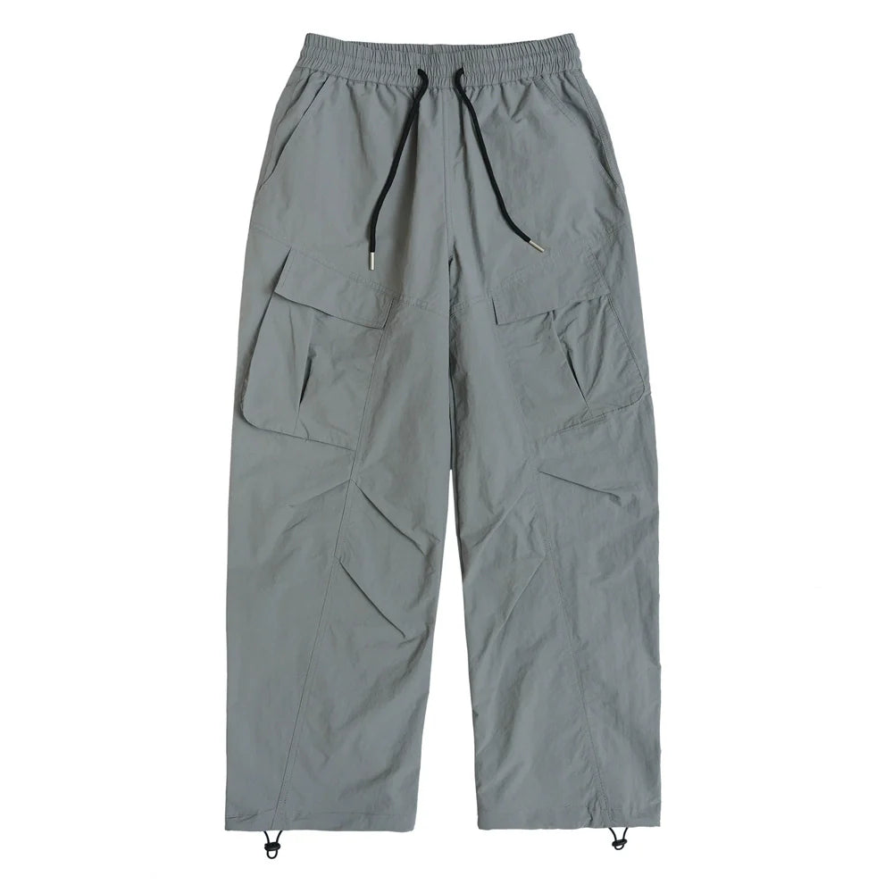 Men Sweatpants Tactical Pants Pleated Multi-Pocket Workwear Casual Sweatpants