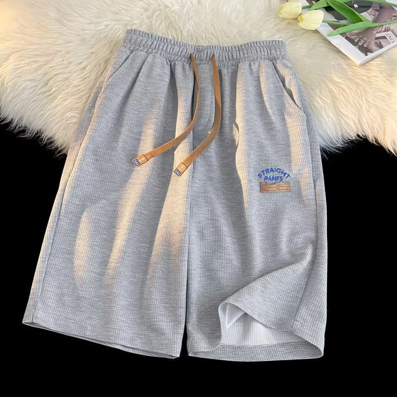 Men Beach Shorts Oversize Summer Loose Casual Waffle
