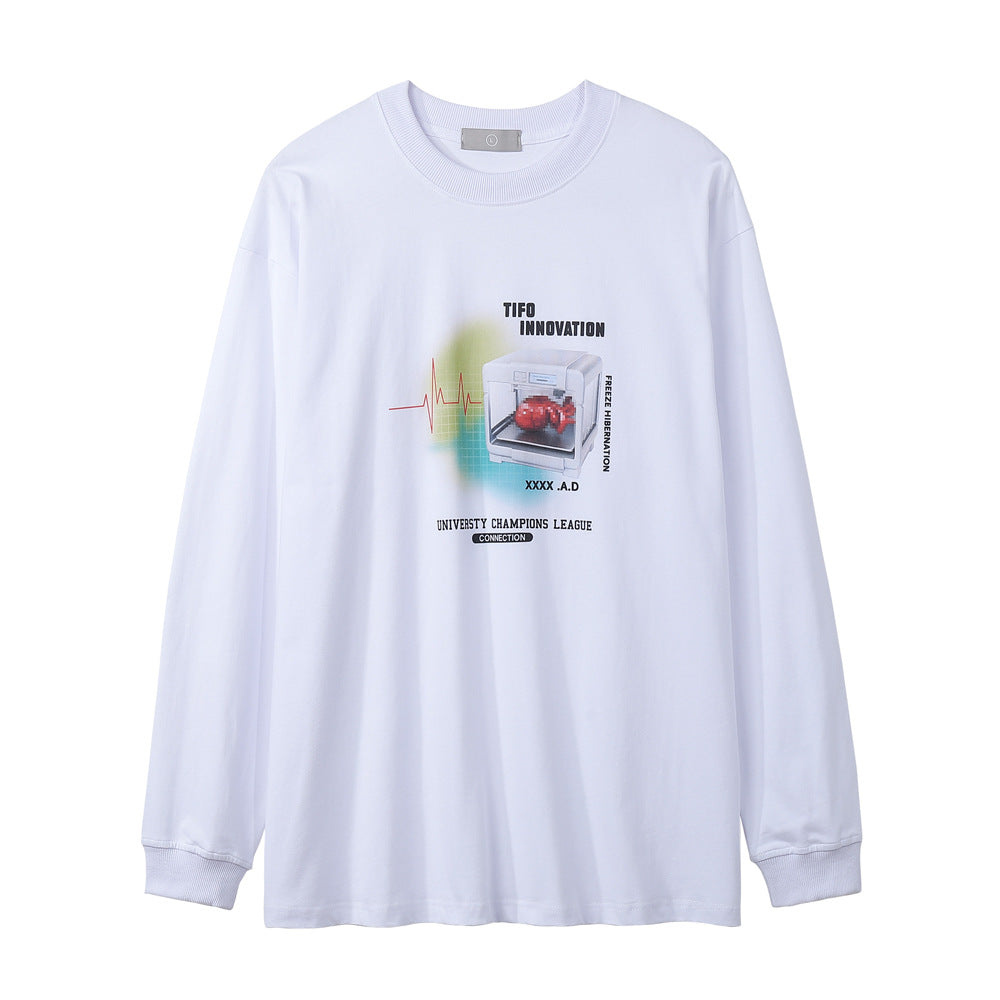 Men Long Sleeve T-shirt Creative Printing Leisure