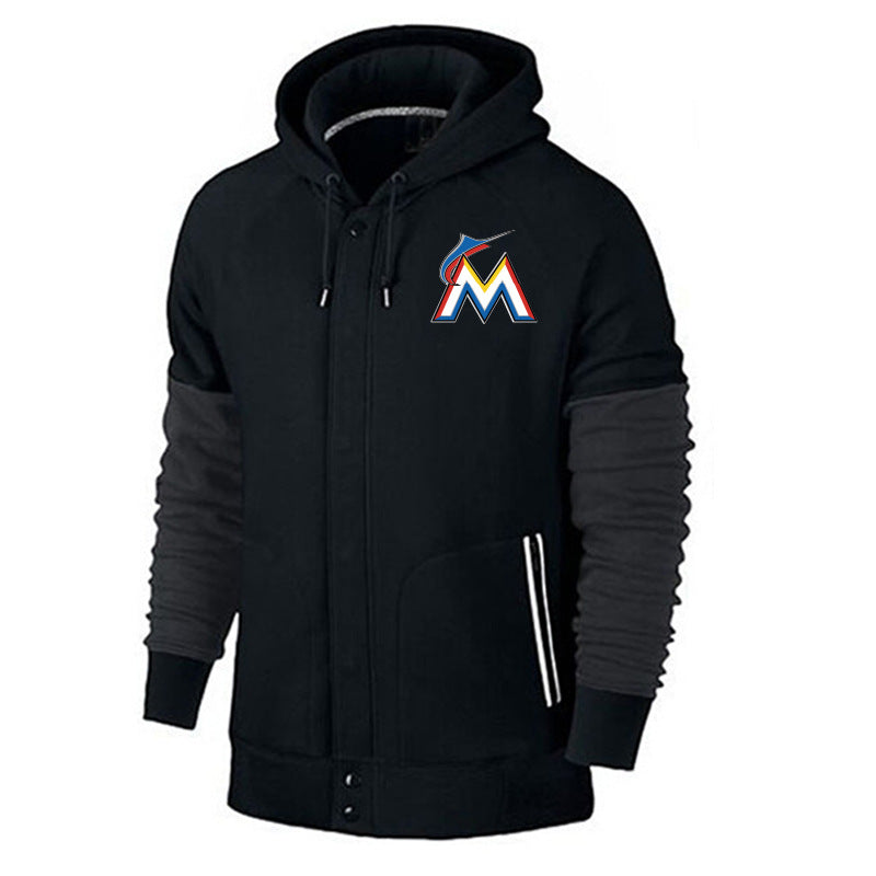 MLB Hoodie baseball jersey hoodie MLB hooded sweater men's cardigan top (Part 2)