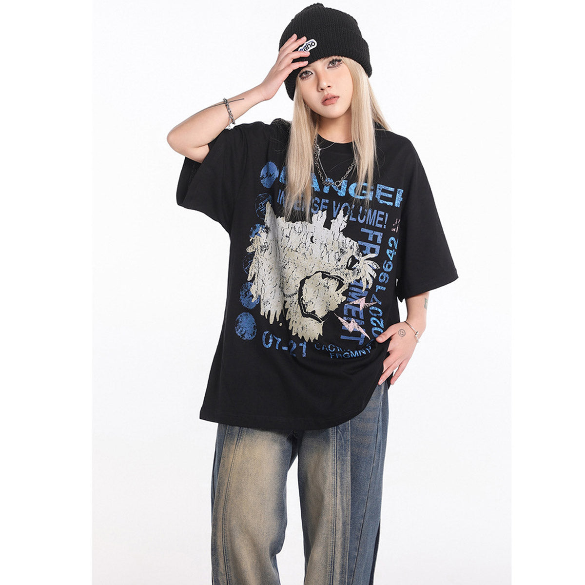 Unisex T-Shirts TRAVIS SCOTT CACTUS JACK Lightning Loose T-Shirt