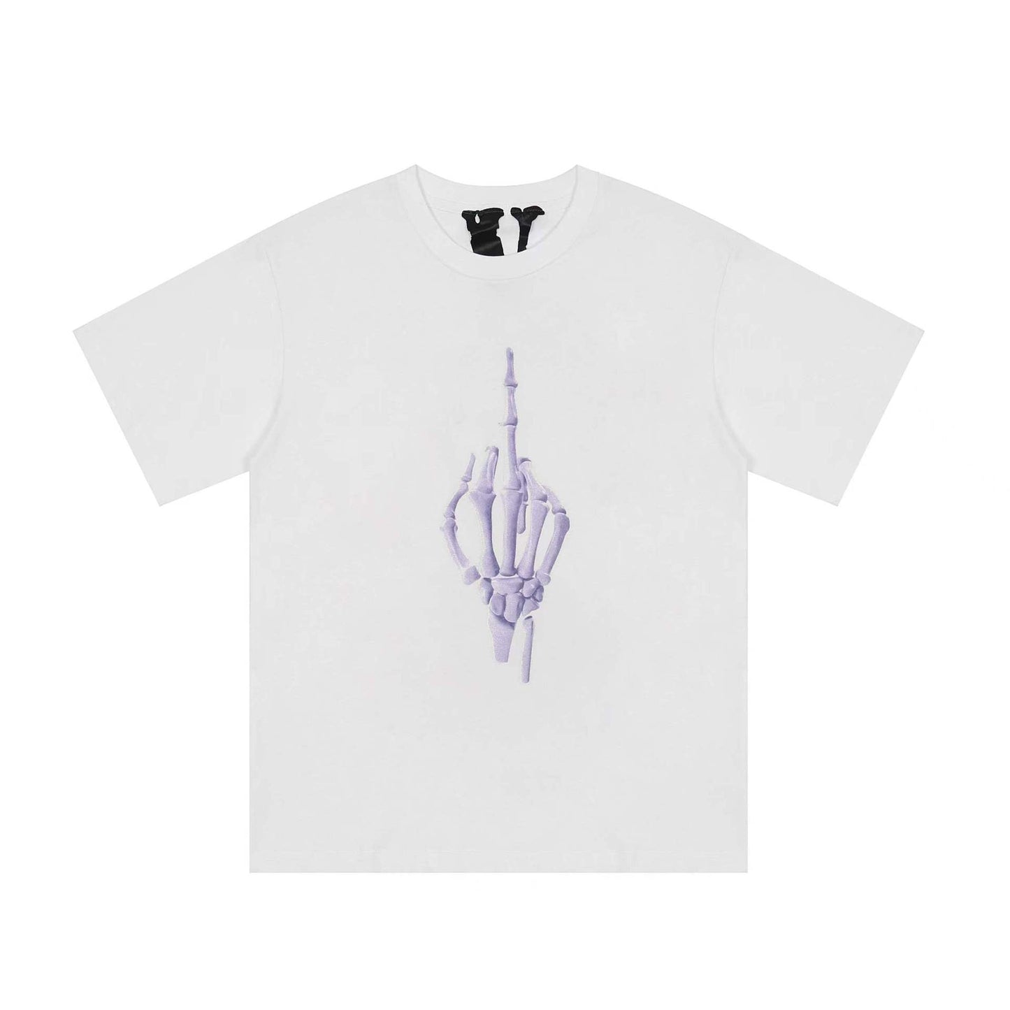Vlone T Shirts Skull Palm Diamond Large V Printed Short Sleeve Men and Women Couple High Street Half Sleeve