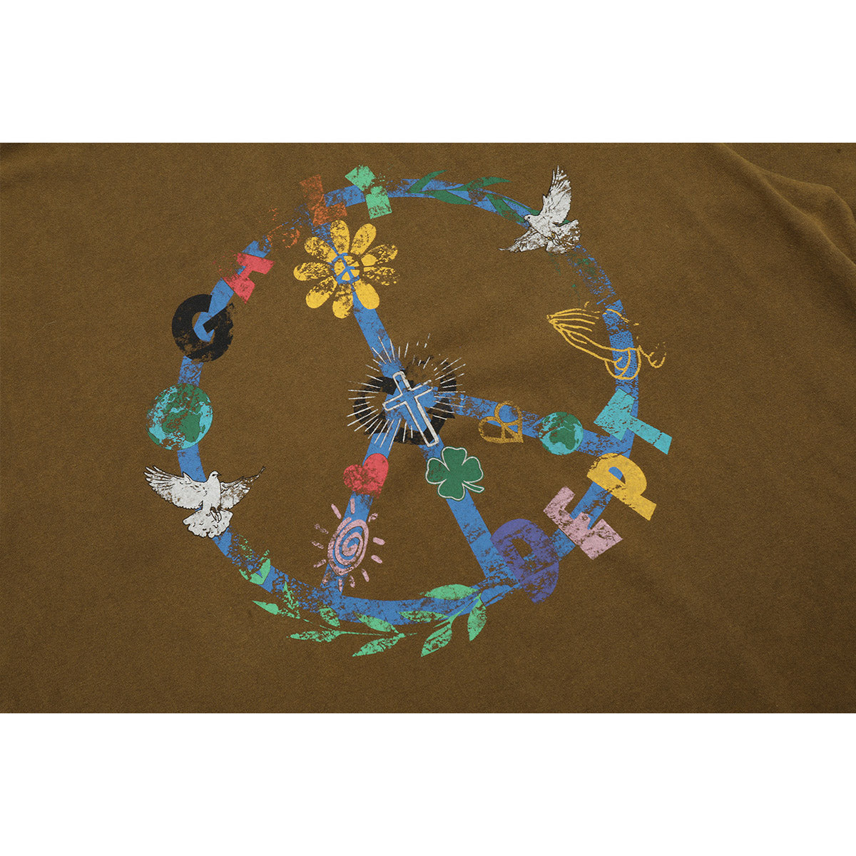 Unisex T-Shirts GALLERY DEPT Anti-War Peace Floral Loose T-Shirt