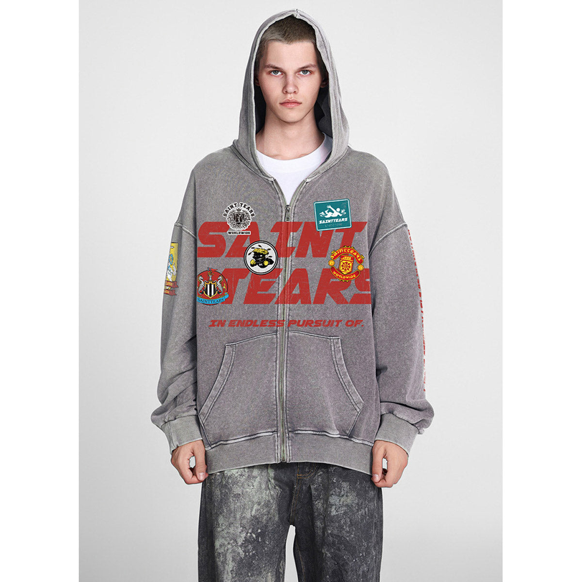 Unisex Hoodies Saint Michael Old Loose Sweater
