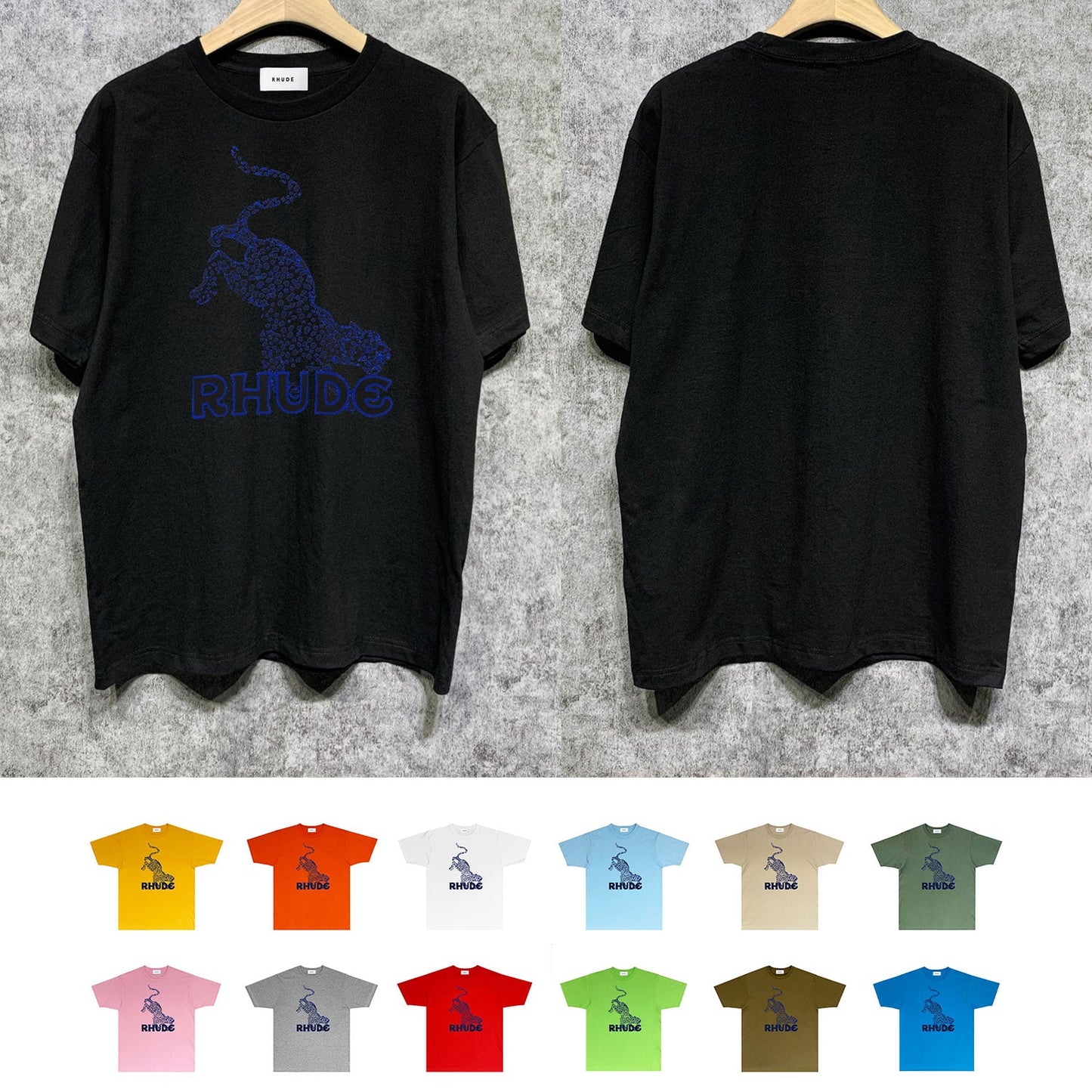 Rhude T Shirts Printed Trendy Pure Cotton