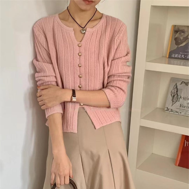 Women Knitted Pullover Autumn Slim-Fit Long-Sleeved Jacket