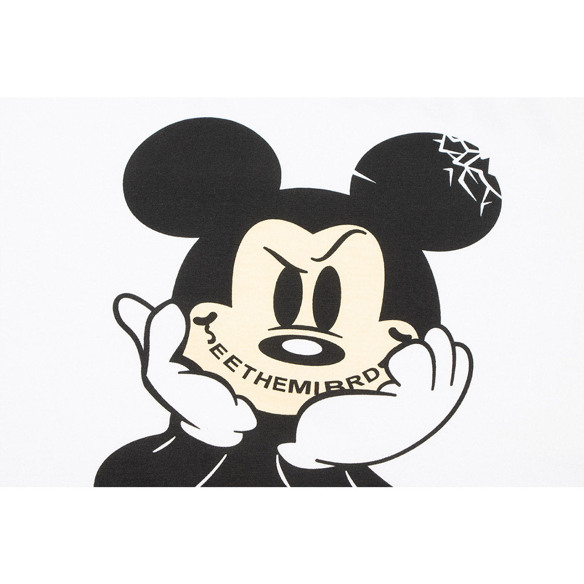 Unisex T-Shirts SEE THE MIRAGE Mickey Cartoon Print Distressed Loose T-Shirt