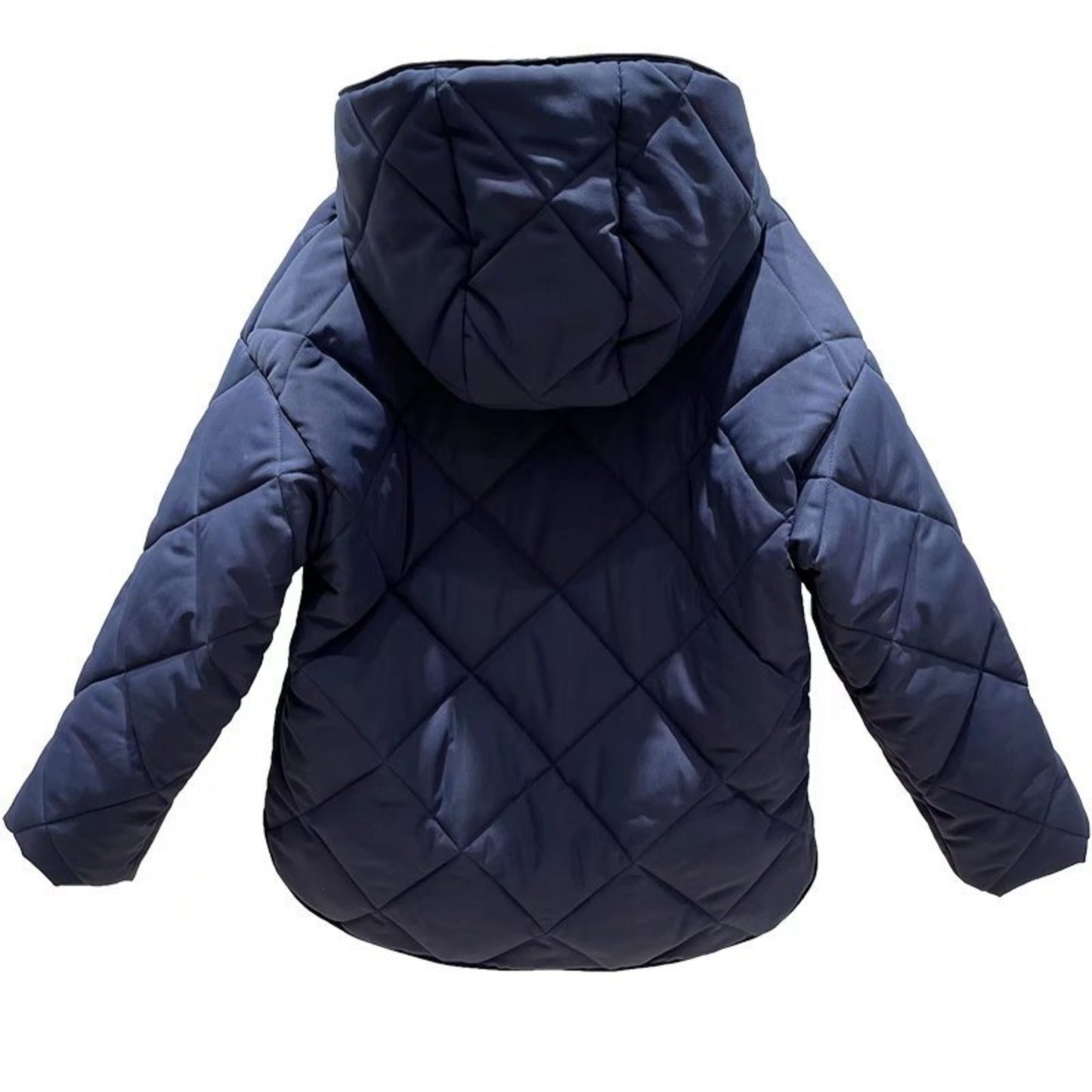 Women Cotton Coat Breasted Loose and Warm Diamond Grid Cotton Jacket