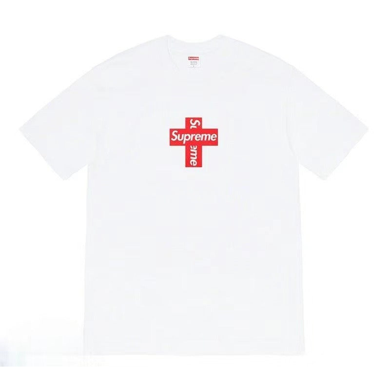 Supreme Men's Alphabet Cartoon Printed Cotton T-shirt Couple