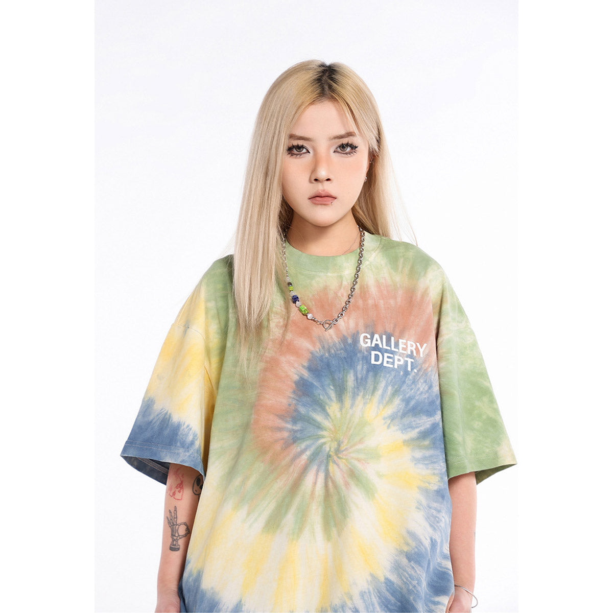 Unisex T-Shirts GALLERY DEPT Tie-dye Painted Loose Short Sleeves