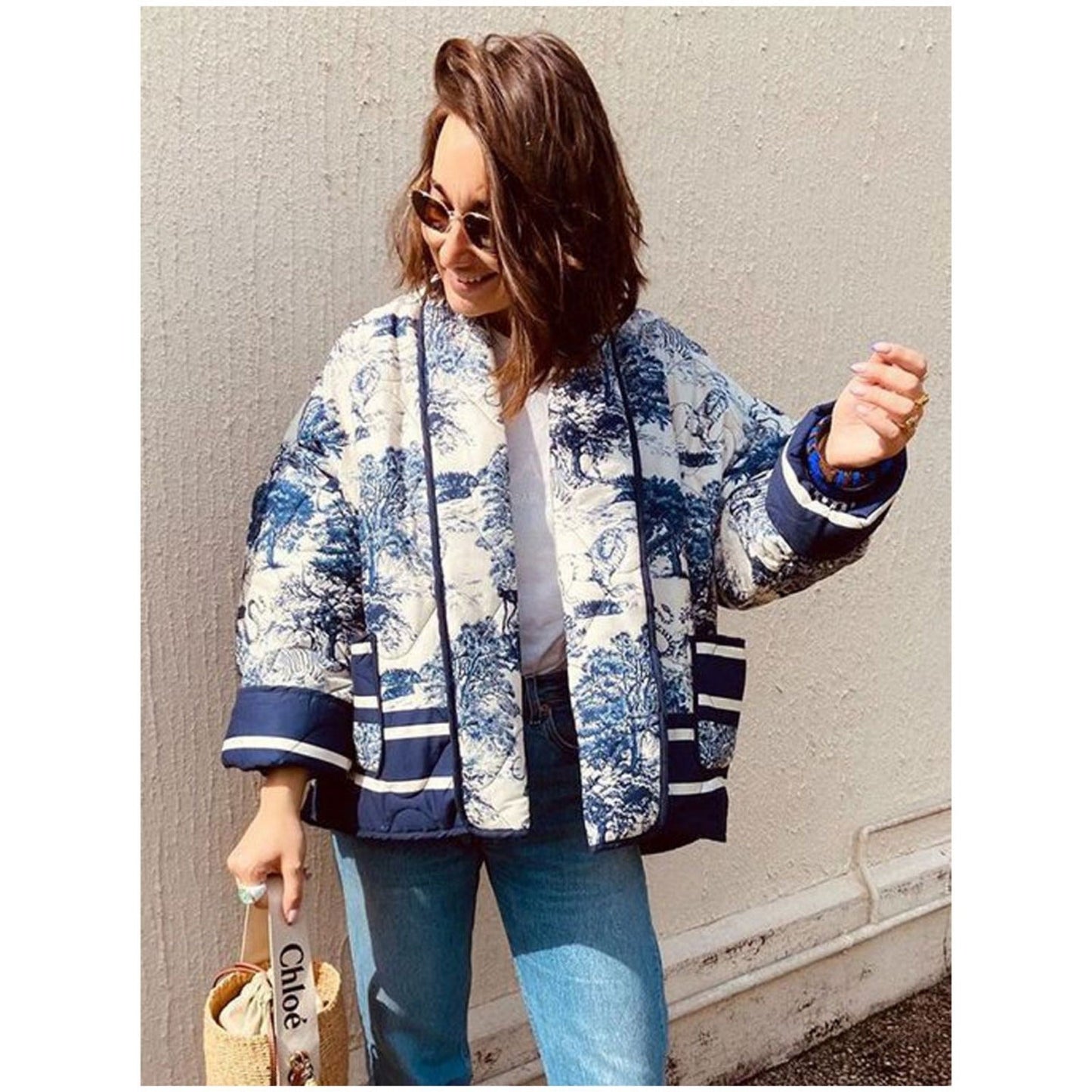 Women Cotton Coat Double Pocket Jacket Fashion