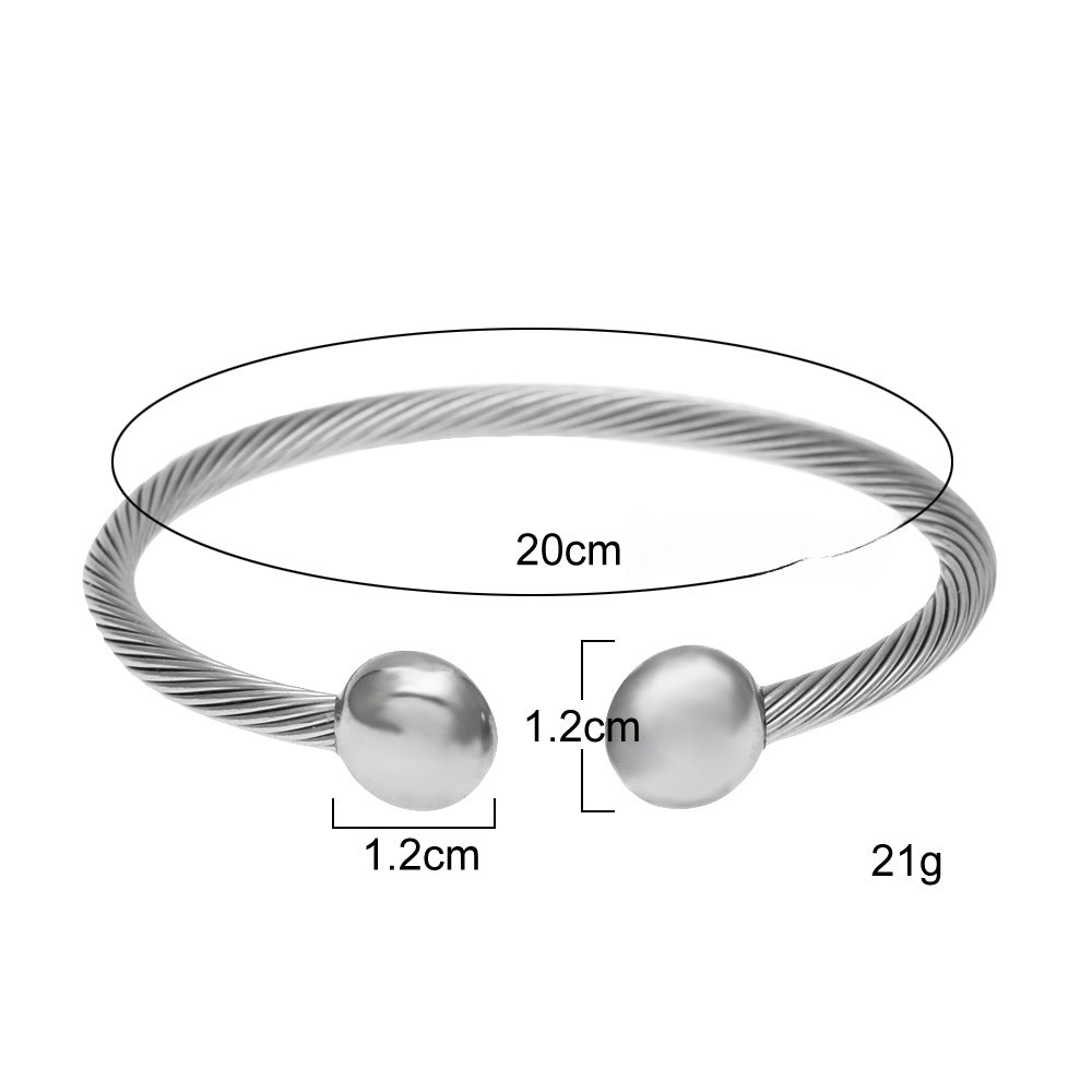 Bracelet Hip Hop Open Magnetic Bracelet Stainless Steel Health Germanium Bracelet Spectrum Royalty