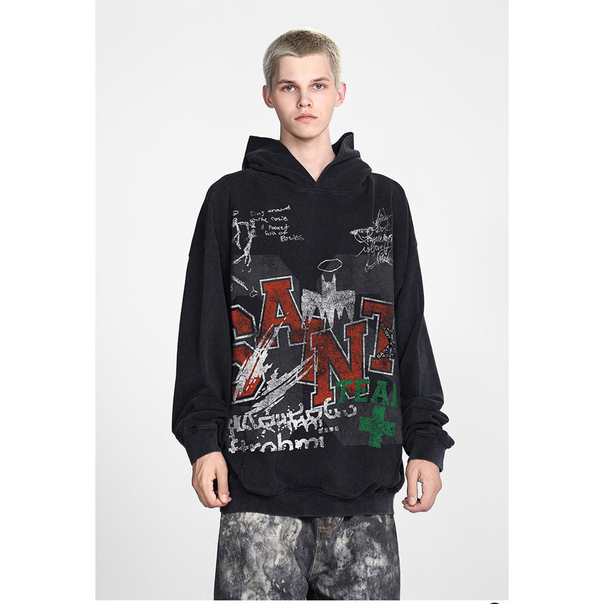 Unisex Hoodies Saint Michael Vintage Hip Hop Old Loose Hoodie