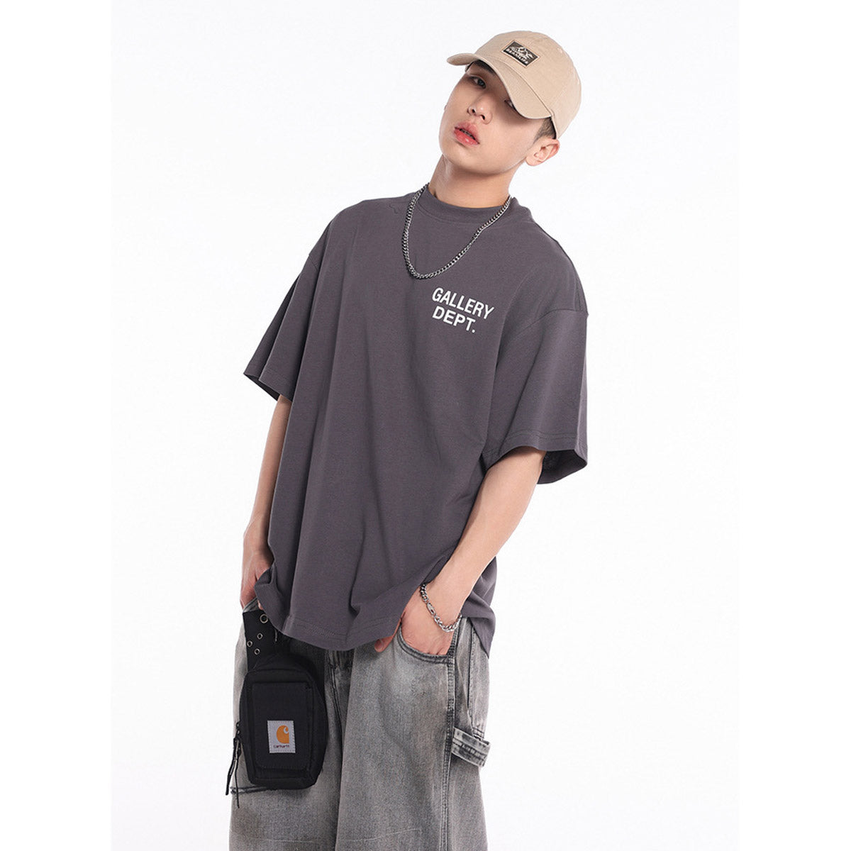 Unisex T-Shirts GALLERY DEPT Vintage Casual Cotton T-Shirt