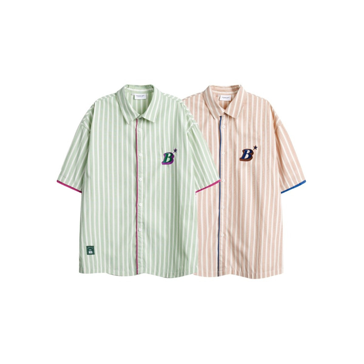 Unisex Shirt Vintage Stripe Loose