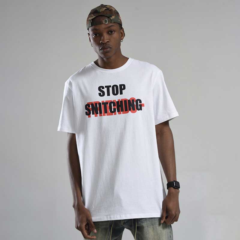 Vlone T Shirts Vlone No Cap High Street Large V-Shaped Female Print Hip Hop Loose Short Sleeve T-shirt for Men and Women