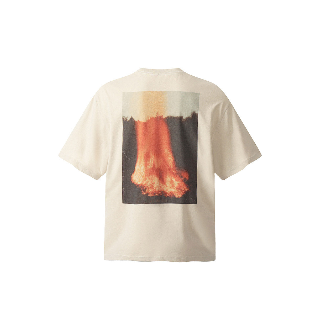 Unisex T-Shirts RR123 Flame Print Loose Casual T-Shirt