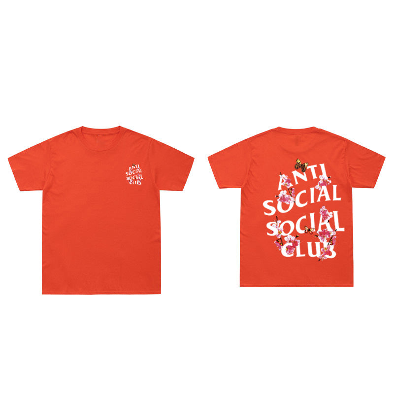Anti Social Club T Shirt Summer Short Sleeve T-shirt Printed Short T Loose