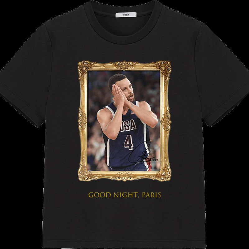 Stephen Curry Good Night Paris T-Shirt Boys Aesthetic Clothing