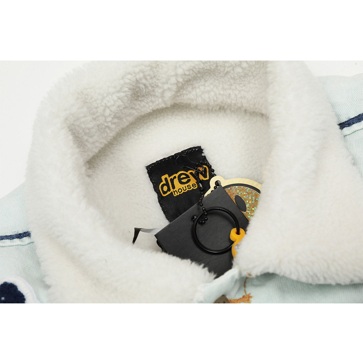 Unisex Denim Jacket Drew Bear Lapel Fleece Fleece Denim Jacket