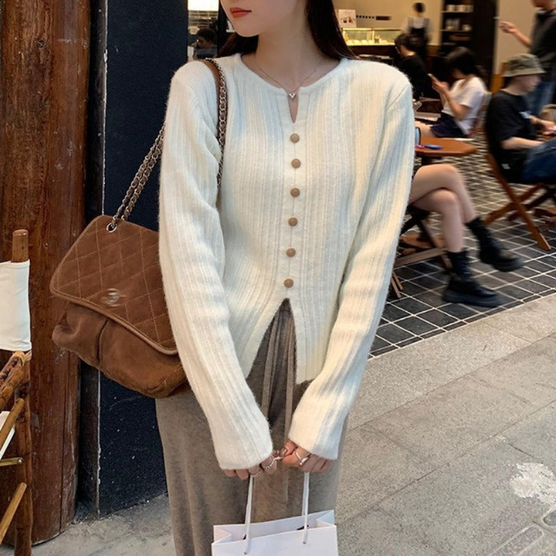 Women Knitted Pullover Autumn Slim-Fit Long-Sleeved Jacket