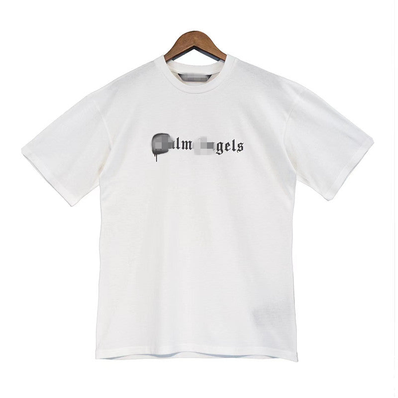 Palm Angels T Shirts Angel Alphabet Graffiti Print Short Sleeve T-shirt Half Sleeve