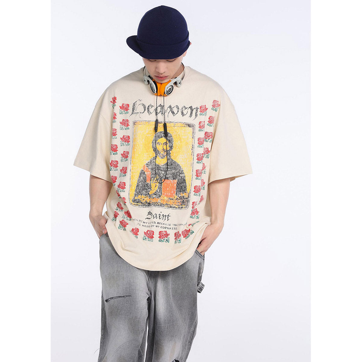 Unisex T-Shirts Saint Michael VINTAGE Jesus Sanskrit Vintage Print T-Shirt