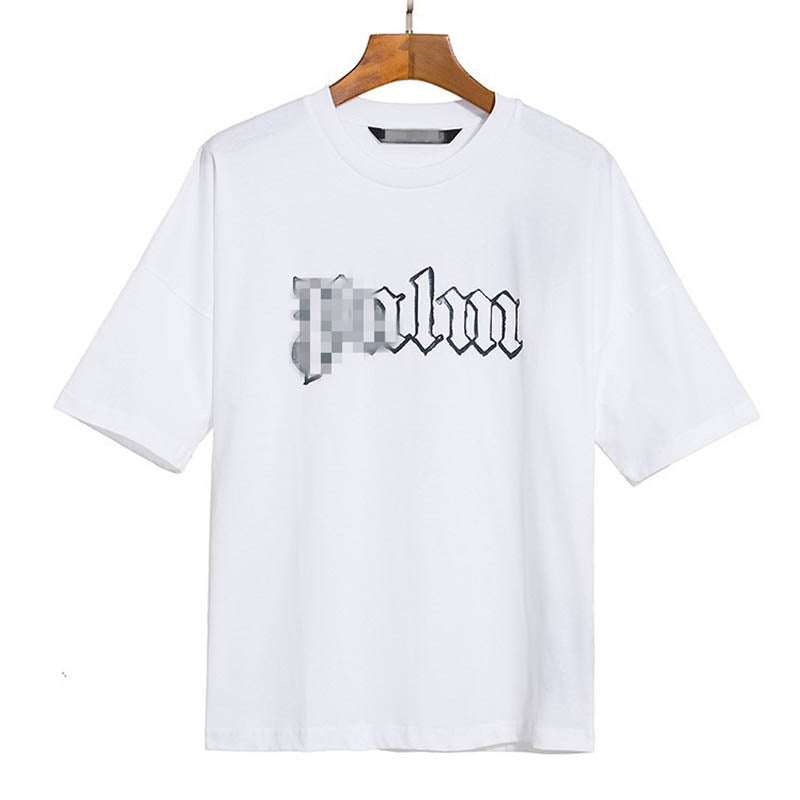 Palm Angle T Shirts Front and Rear Large Logo Printing Couple Drop Shoulder Loose