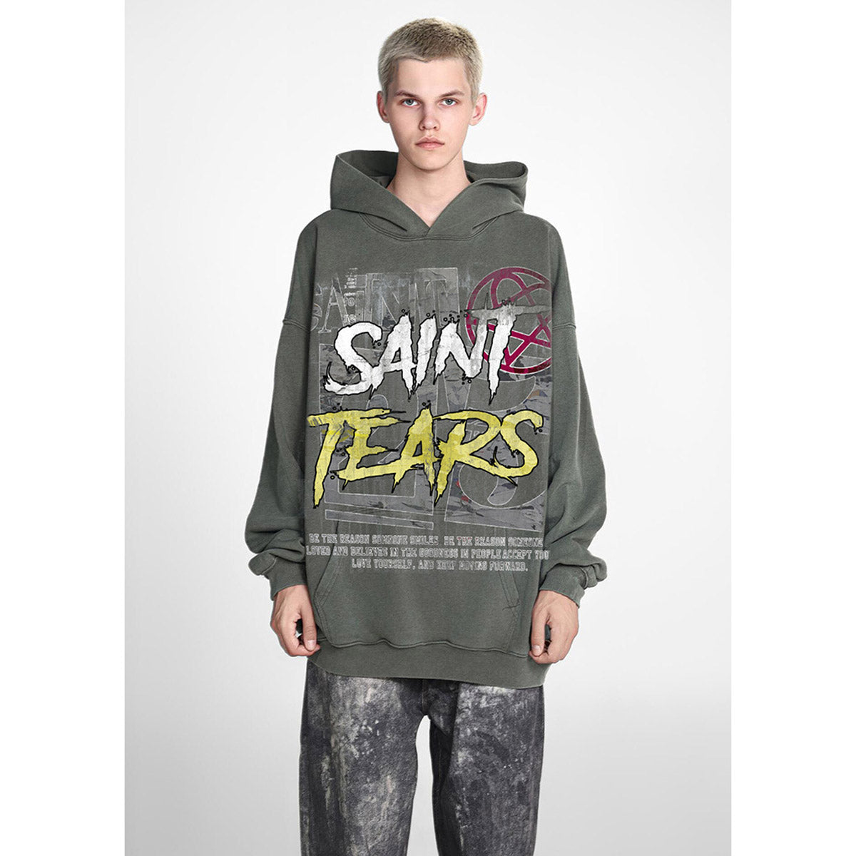 Unisex Hoodies Saint Michael Old Loose Hoodie