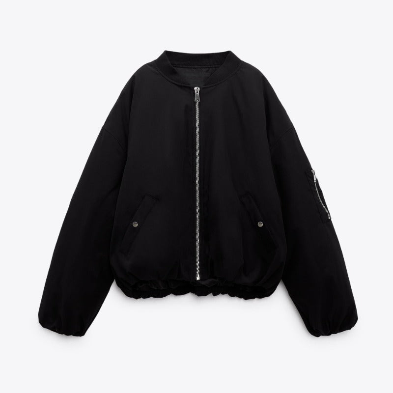 Women Cotton Coat Loose Lapel Baseball Uniform